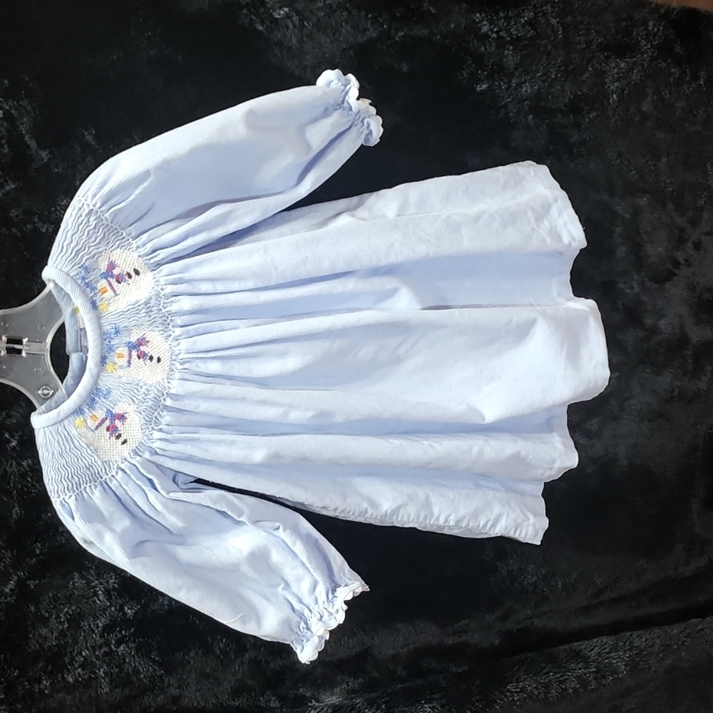 Secret Wishes 9mo smocked Christmas dress